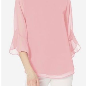 NEW Calvin Klein Pink Chiffon Blouse